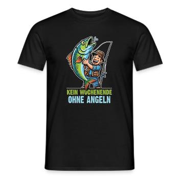 Kein Wochenende ohne Angeln Lustiger Spruch - Männer T-Shirt - Schwarz - Vorne - AI Model Male 178 light (178cm)
