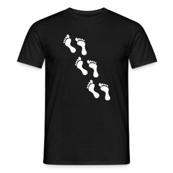 Small footprints on black - Men's T-Shirt - black - Front - AI Model Male 178 light (178cm)