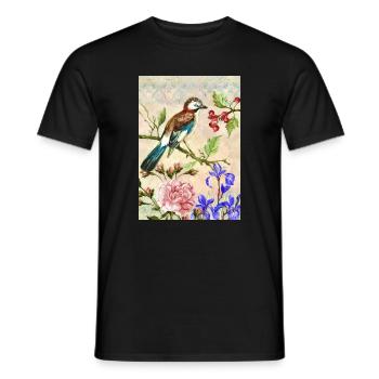Colorful bird - Men's T-Shirt - black - Front - AI Model Male 178 light (178cm)