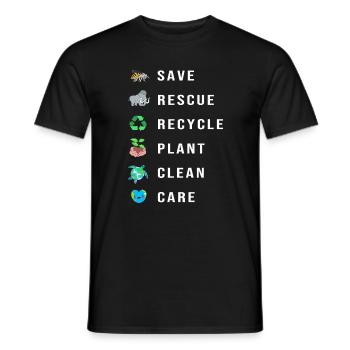 Climate change Environment Environmental protection - Men's T-Shirt - black - Front - AI Model Male 178 light (178cm)