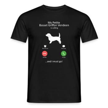 Mon petit basset griffon vendeen appelle le chien - T-shirt homme - noir - Devant - AI Model Male 178 light (178cm)