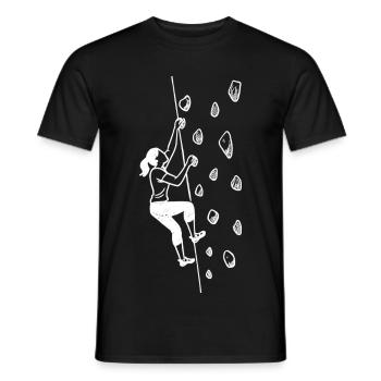 Bouldern Shirt Damen – Grafik Minimalismus - Männer T-Shirt - Schwarz - Vorne - AI Model Male 178 light (178cm)