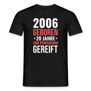2006 Né – 20 ans de maturation parfaite - T-shirt homme - noir - Devant - AI Model Male 178 light (178cm)