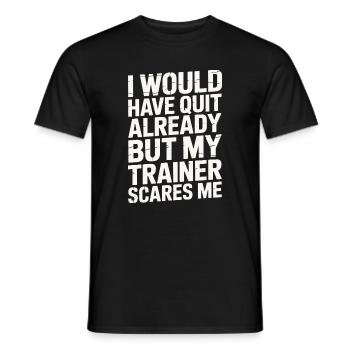 Je démissionnerais mais mon entraîneur me fait peur - T-shirt homme - noir - Devant - AI Model Male 178 light (178cm)