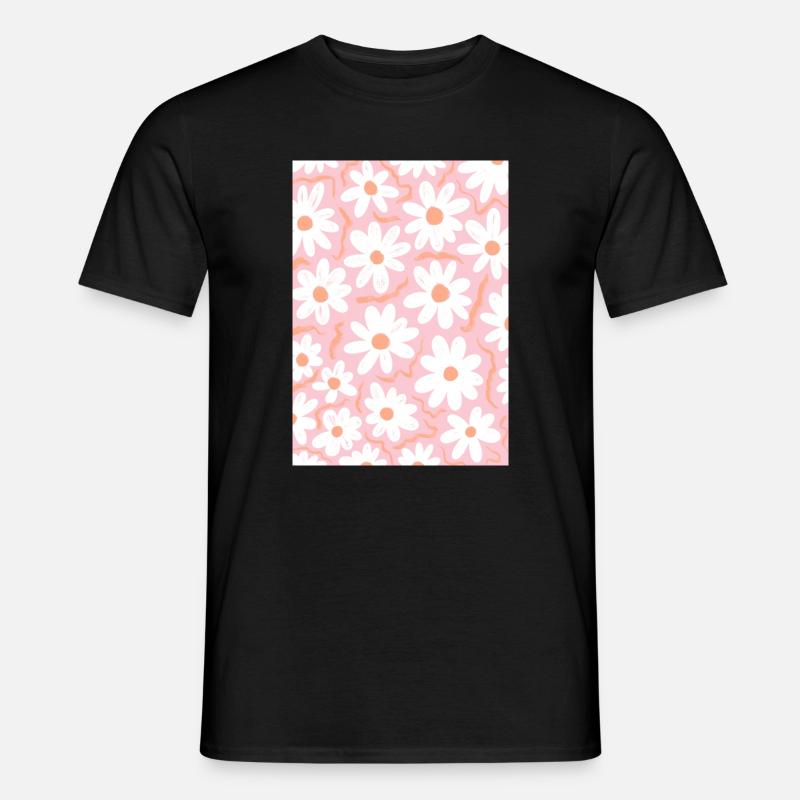 Rosa Gänseblümchen - Männer T-Shirt - Schwarz