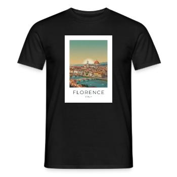Crépuscule au-dessus de la cathédrale de Florence - T-shirt homme - noir - Devant - AI Model Male 178 light (178cm)