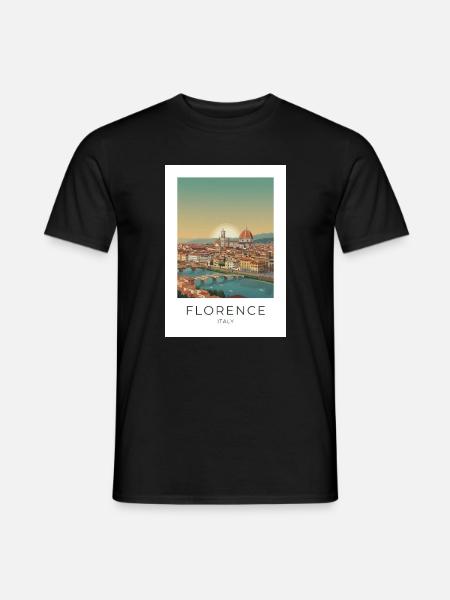 Dusk over Florence Cathedral - Men's T-Shirt - black
