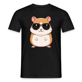 Cool Hamster with Sunglasses - Men's T-Shirt - black - Front - AI Model Male 178 light (178cm)