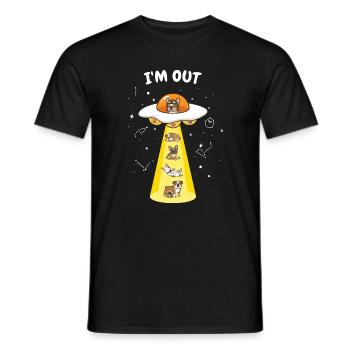 UFO Beam Dogs Galactic Crew - T-shirt homme - noir - Devant - AI Model Male 178 light (178cm)