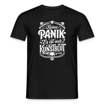 Keine Panik ist nur Kunstblut - Männer T-Shirt - Schwarz - Vorne - AI Model Male 178 light (178cm)