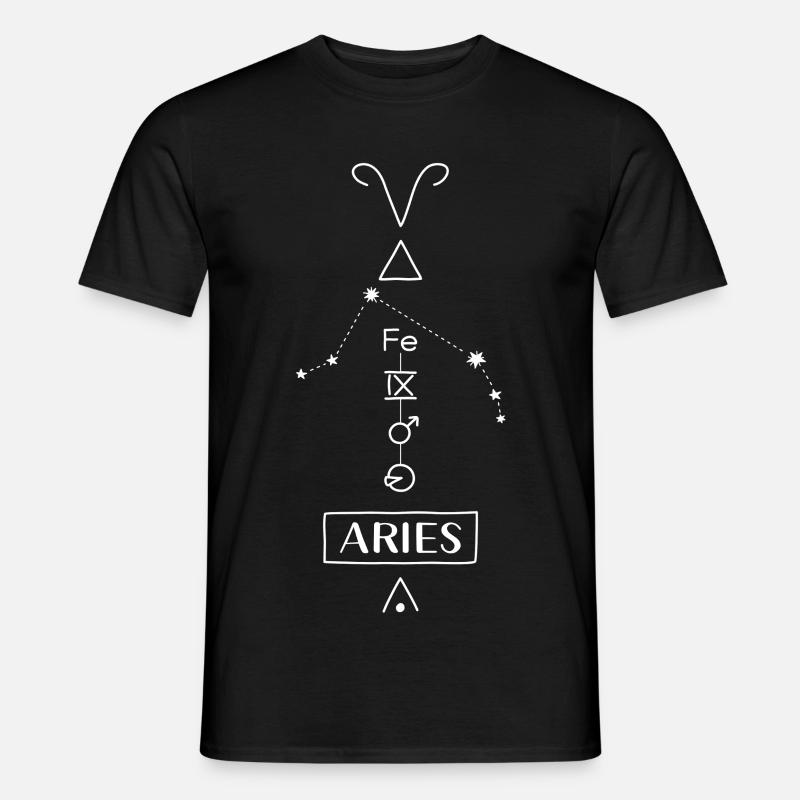 Aries - Widder Sternzeichen - weiss - Männer T-Shirt - Schwarz