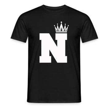 buchstabe_N_Krone - Männer T-Shirt - Schwarz - Vorne - AI Model Male 178 light (178cm)