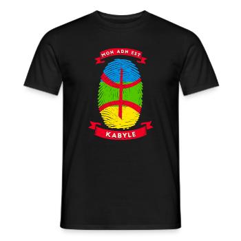 Mon ADN Est Kabyle – Cadeau Berbère Amazigh - T-shirt homme - noir - Devant - AI Model Male 178 light (178cm)