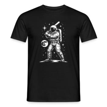 Astronaute Batte de baseball Sports Spatiaux Cosmos - T-shirt homme - noir - Devant - AI Model Male 178 light (178cm)
