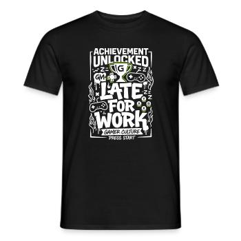 Achievement Unlocked Gamer Life - Men's T-Shirt - black - Front - AI Model Male 178 light (178cm)