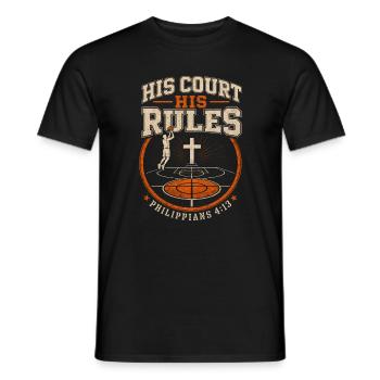 Sein Court Seine Regeln Christlicher Basketball - Männer T-Shirt - Schwarz - Vorne - AI Model Male 178 light (178cm)