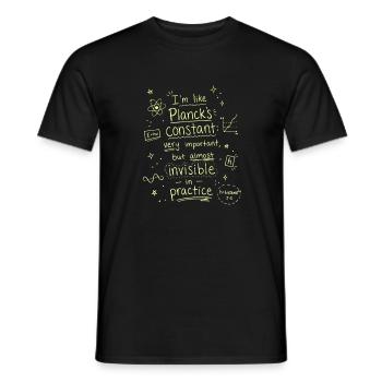 Constante de Planck : importante et invisible - T-shirt homme - noir - Devant - AI Model Male 178 light (178cm)