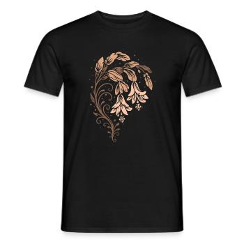 Christmas Cactus – Floral Nature Motif - Men's T-Shirt - black - Front - AI Model Male 178 light (178cm)