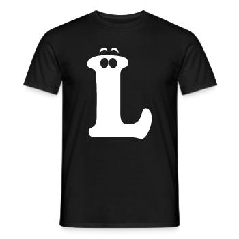 Large L Style Print | Letter L Funny L Logo - Men's T-Shirt - black - Front - AI Model Male 178 light (178cm)