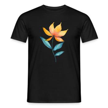 Wildblume Floral Blumen - Männer T-Shirt - Schwarz - Vorne - AI Model Male 178 light (178cm)