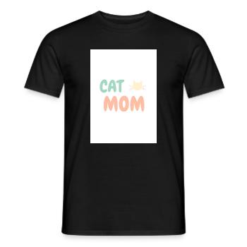 Cat Mom Cat Lover Design - Men's T-Shirt - black - Front - AI Model Male 178 light (178cm)