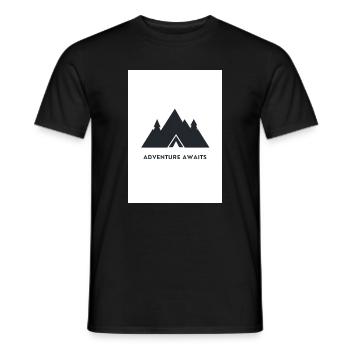 Adventure Awaits Berge Design - Männer T-Shirt - Schwarz - Vorne - AI Model Male 178 light (178cm)