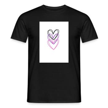 Three Hearts Color Line - Men's T-Shirt - black - Front - AI Model Male 178 light (178cm)