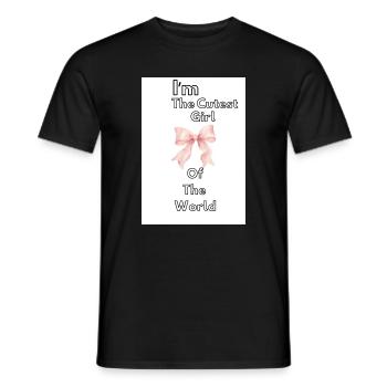 Cutest girl with ribbon - Men's T-Shirt - black - Front - AI Model Male 178 light (178cm)