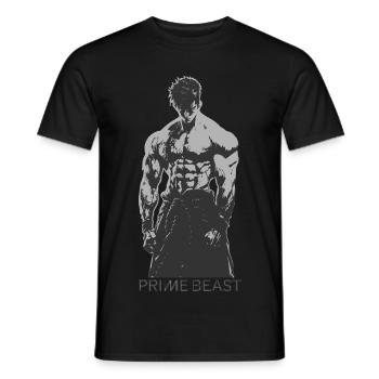 Prime Beast Gym Shirt Anime Bodybuilder Aesthetic - Men's T-Shirt - black - Front - AI Model Male 178 light (178cm)