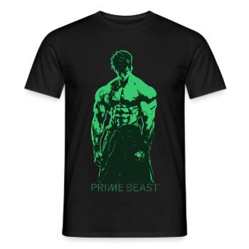 Chemise de sport anime mode vert – Prime Muscle - T-shirt homme - noir - Devant - AI Model Male 178 light (178cm)