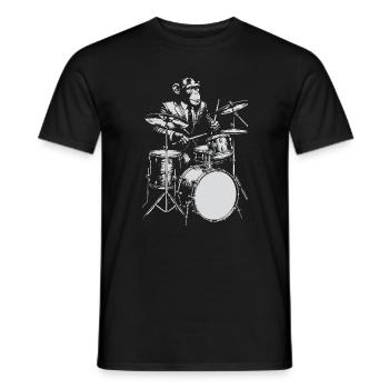 Monkey Jazz Drummer - Männer T-Shirt - Schwarz - Vorne - AI Model Male 178 light (178cm)