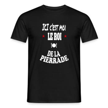ici c'est moi le roi de la pierrade spécialité - T-shirt homme - noir - Devant - AI Model Male 178 light (178cm)