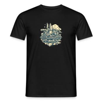 Surréaliste Flying Vintage City - T-shirt homme - noir - Devant - AI Model Male 178 light (178cm)