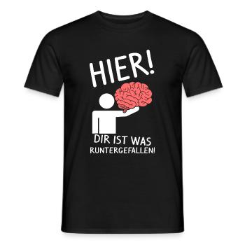 Strich Figur Gehirn Runtergefallen Lustig Spaß Dum - Männer T-Shirt - Schwarz - Vorne - AI Model Male 178 light (178cm)