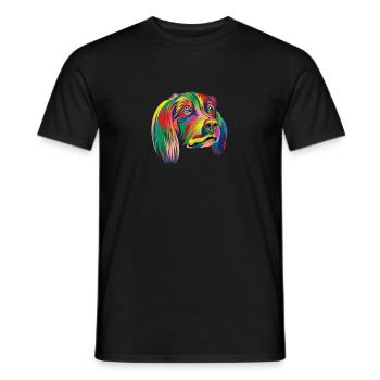 Rainbow Dog - Premium Design - Men's T-Shirt - black - Front - AI Model Male 178 light (178cm)