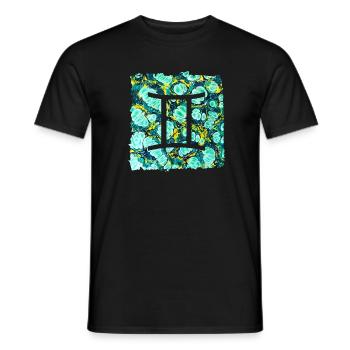 zwillinge e 241 - Männer T-Shirt - Schwarz - Vorne - AI Model Male 178 light (178cm)