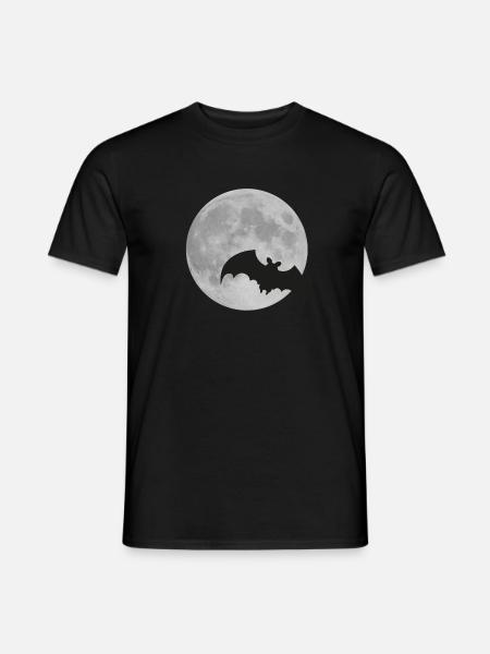 Mond Fledermaus Vollmond Halloween Nacht Flughund - Männer T-Shirt - Schwarz