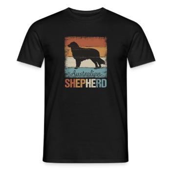 Australian Shepherd - Men's T-Shirt - black - Front - AI Model Male 178 light (178cm)