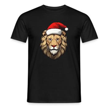 Lion Noël Hiver Lions Zoo Animaux Animaux - T-shirt homme - noir - Devant - AI Model Male 178 light (178cm)