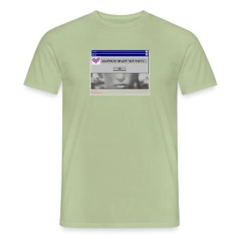 Design #7 "404 Error HEART not found" BACK - Männer T-Shirt - Sage - Vorne - AI Model Male 178 light (178cm)