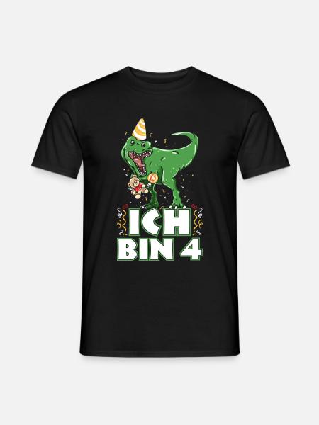 4 Jahre Alt Kindergeburtstag - 4. Geburtstag - Männer T-Shirt - Schwarz