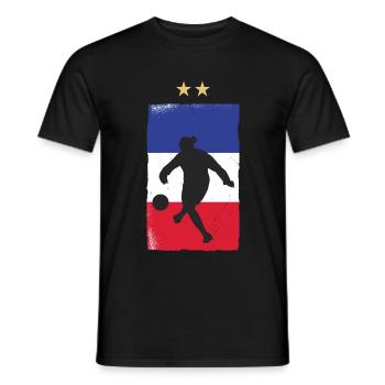 France Football Maillot de foot Drapeau Français - T-shirt homme - noir - Devant - AI Model Male 178 light (178cm)