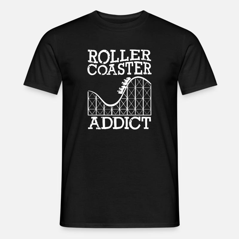 Roller Coaster Addict - Männer T-Shirt - Schwarz
