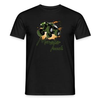 Monster truck, moteur, voiture, vitesse - T-shirt homme - noir - Devant - AI Model Male 178 light (178cm)