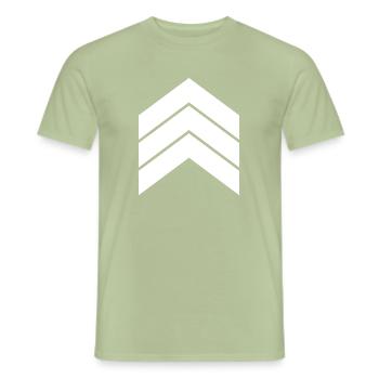 three white arrows - Men's T-Shirt - sage - Front - AI Model Male 178 light (178cm)