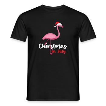 Christmas in July Flamingo - T-shirt homme - noir - Devant - AI Model Male 178 light (178cm)