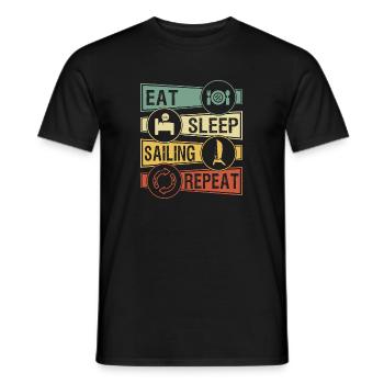 Sailing catamaran - Men's T-Shirt - black - Front - AI Model Male 178 light (178cm)