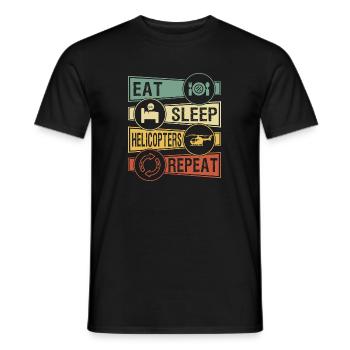 helicopter - Men's T-Shirt - black - Front - AI Model Male 178 light (178cm)