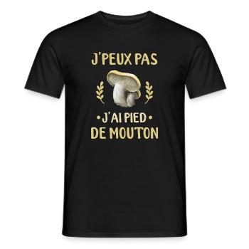 Champignons Pied De Mouton Champignon Cueillette - T-shirt homme - noir - Devant - AI Model Male 178 light (178cm)