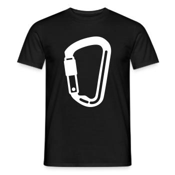 Mousquetons d’équipement d’escalade - T-shirt homme - noir - Devant - AI Model Male 178 light (178cm)